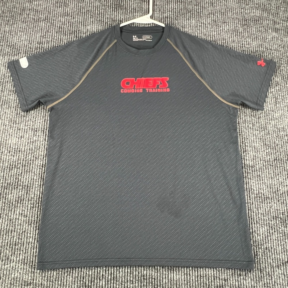 Kansas City Chiefs Shirt Mens Medium Gray Short Sleeve Under Armour Combine NFL